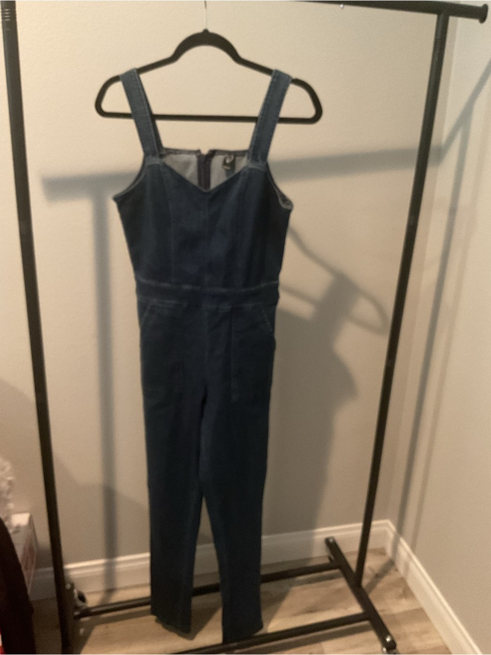 Windsor Indigo Denim Jumpsuit with Wide Straps